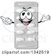 Clipart Of A Cartoon Blister Pill Package Character Royalty Free Vector Illustration