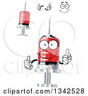 Poster, Art Print Of Cartoon Face Hands And Blood Syringes