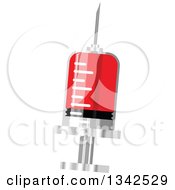 Clipart Of A Cartoon Blood Syringe Royalty Free Vector Illustration