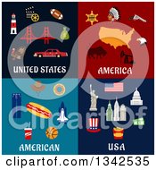Poster, Art Print Of American Travel And Food Designs