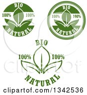 Poster, Art Print Of Green Bio Natural Designs With Leaves
