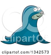 Poster, Art Print Of Cartoon Happy Blue Seal