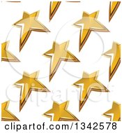 Poster, Art Print Of Seamless Background Pattern Of Gold Stars 4