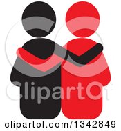 Poster, Art Print Of Black And Red Couple Embracing