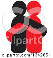 Poster, Art Print Of Red And Black Couple Hugging