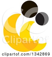 Poster, Art Print Of Abstract Yellow And Black Couple Spooning
