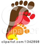 Poster, Art Print Of Layers Of Parent And Children Foot Prints
