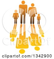 Poster, Art Print Of Gradient Orange Family Of Four And Reflection
