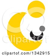 Poster, Art Print Of Yellow Abstract Parent Holding A Baby