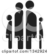 Poster, Art Print Of Black Abstract Family Of Four