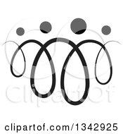 Clipart Of A Black Abstract Swirl Family Royalty Free Vector Illustration