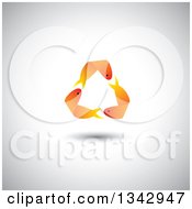 Clipart Of Recycle Arrows Formed By Three Orange Gold Fish Over Shading Royalty Free Vector Illustration