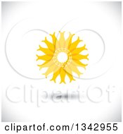 Clipart Of A Circle Of Yellow Fish Over Shading Royalty Free Vector Illustration
