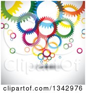 Poster, Art Print Of Background Of Colorful Gear Cog Wheels Over Shading