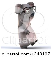Clipart Of A 3d Bespectacled Koala Walking To The Right Royalty Free Illustration by Julos