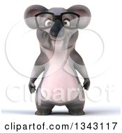 Clipart Of A 3d Bespectacled Koala Royalty Free Illustration