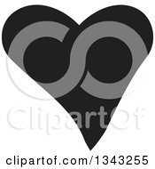 Clipart Of A Solid Black Heart 3 Royalty Free Vector Illustration