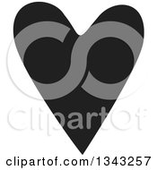 Clipart Of A Solid Black Heart 5 Royalty Free Vector Illustration