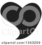 Clipart Of A Solid Black Heart Royalty Free Vector Illustration