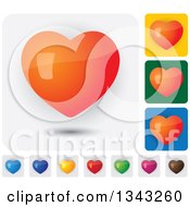 Poster, Art Print Of Colorful Heart App Icon Button Design Elements