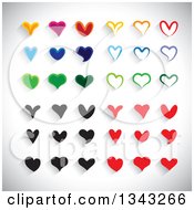 Poster, Art Print Of Colorful Heart App Icon Design Elements Over Shading 2