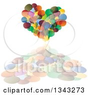 Poster, Art Print Of Heart Made Of Colorful Speech Balloons And A Reflection