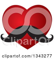 Poster, Art Print Of Red Heart With A Mustache