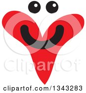 Poster, Art Print Of Red Heart Character Smiling