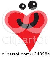Poster, Art Print Of Red Heart Character Smiling 2