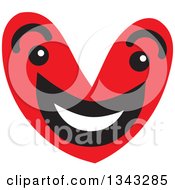 Poster, Art Print Of Red Heart Character Smiling 3