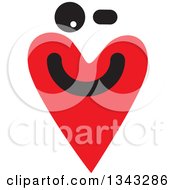 Poster, Art Print Of Red Heart Character Smiling 4