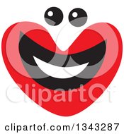 Poster, Art Print Of Red Heart Character Smiling 5