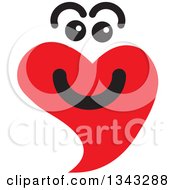 Poster, Art Print Of Red Heart Character Smiling 6