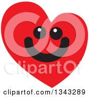Poster, Art Print Of Red Heart Character Smiling 7