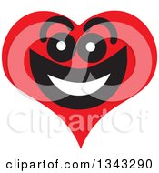 Poster, Art Print Of Red Heart Character Smiling 8
