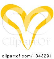 Clipart Of A Sketched Yellow Heart Royalty Free Vector Illustration
