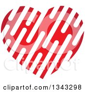 Poster, Art Print Of Gradient Slotted Red Heart