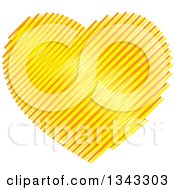 Poster, Art Print Of Yellow And Orange Scribble Heart