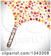 Poster, Art Print Of Test Tube With Hearts Flying Out Over Shading