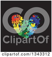 Poster, Art Print Of Heart Made Of Colorful Ones On Black