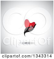 Clipart Of A Black Feminine Hand Holding A Red Heart Over Shading Royalty Free Vector Illustration