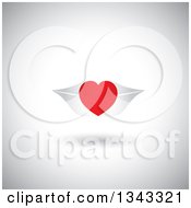 Clipart Of A Red Heart Over Gray Lips Over Shading Royalty Free Vector Illustration