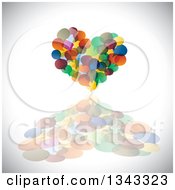 Heart Made Of Colorful Speech Balloons And A Reflection Over Shading