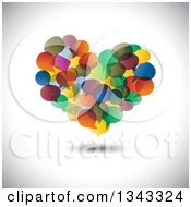 Heart Made Of Colorful Speech Balloons Over Shading