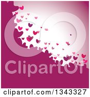 Poster, Art Print Of Background Of Floating Hearts In Pink And Purple Tones