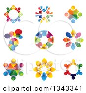 Clipart Of Teamwork Unity Groups Of Colorful People 2 Royalty Free Vector Illustration