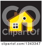 Poster, Art Print Of Brown And Yellow House Over Black