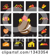 Clipart Of Black Square House App Icon Button Design Elements Royalty Free Vector Illustration