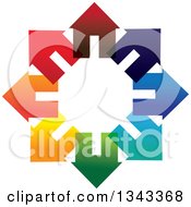 Clipart Of A Circle Of Colorful Houses Royalty Free Vector Illustration
