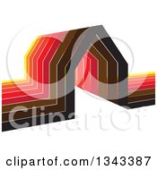Clipart Of A House In Red Black And Orange Tones Royalty Free Vector Illustration